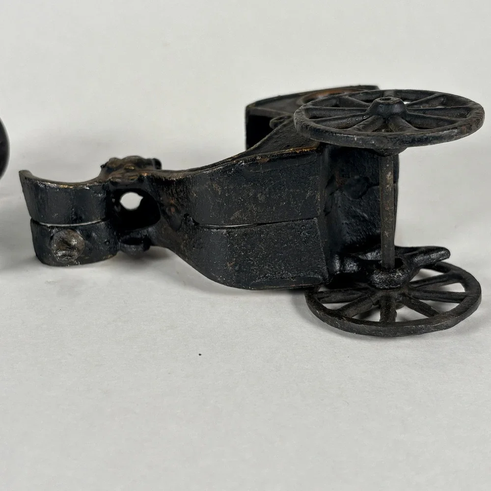 Vintage Cast Iron Horse Drawn Carriage Cab Toy Reproduction 3pc Set